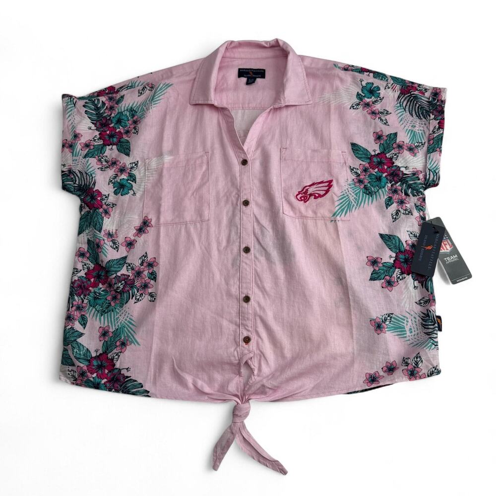 Philadelphia Eagles Shirt Womens XL Pink NFL Football Margaritaville Floral